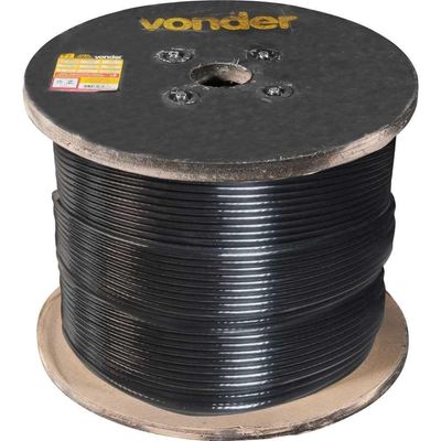 Cabo Aço Af 1/8'' 6x7 Galvan. Plastificado Preto 500m Vonder