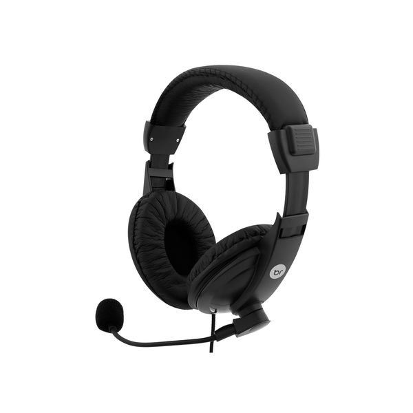 Headset Bright Office Haste Regulável e Microfone Preto Profissional 507