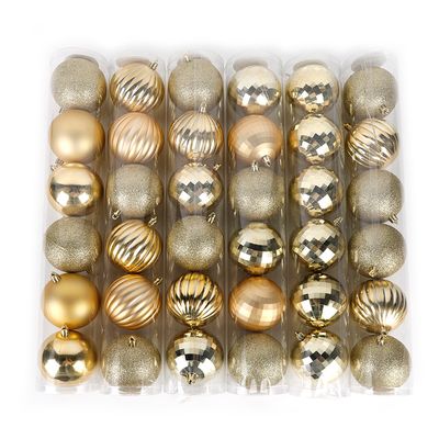 Tubo Bola Natal Le 8cm com 6 Unidades Dourado