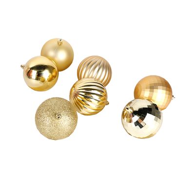Tubo Bola Natal Le 8cm com 6 Unidades Dourado