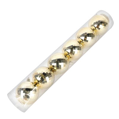 Tubo Bola Natal Le 8cm com 6 Unidades Dourado