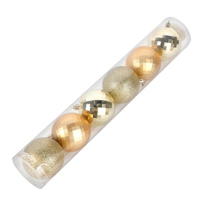 Tubo Bola Natal Le 8cm com 6 Unidades Dourado