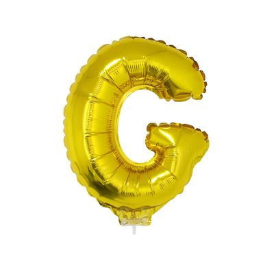 Balão Metalizado 16" Funny Letra G Dourado com Suporte