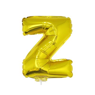 Balão Metalizado 16" Funny Letra Z Dourado com Suporte