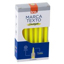 5 Caixas Marca Texto Fluorescente Transparente 12 Unidades Brw Amarelo