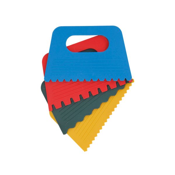 Espátula Pente para Decorar 12,8x8cm com 4 Unidades Branca Espátula Pente para Decorar 12,8x8cm com 4 Unidades Branca