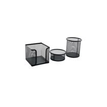 Kit Escritório Le Organizador de Mesa Aramado com 1 Porta Clips, 1 Porta Papel e 1 Porta Caneta