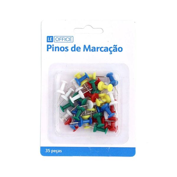 Alfinete Pino de Marcação Le Colorido com 35 Unidades Alfinete Pino de Marcação Le Colorido com 35 Unidades