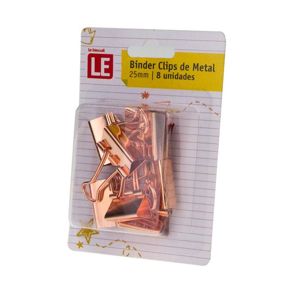 Blinder Clip Metálico Le Rosé 25mm com 8 Unidades