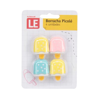 Mini Borracha Le Ice Pastel com 4 Unidades