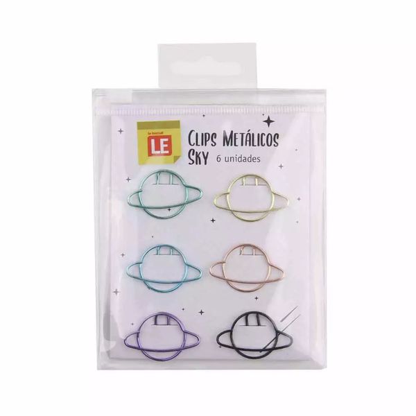 Clip Metálico Le Sky 25mm com 6 Unidades