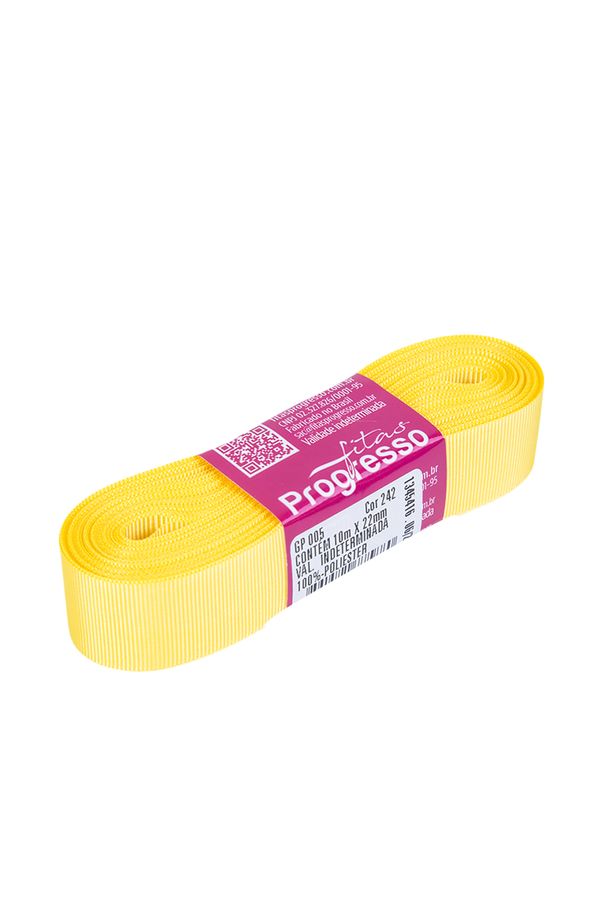 Fita de Gorgurão GP Nº05 22mm Peça com 10m Amarelo Bebê 242