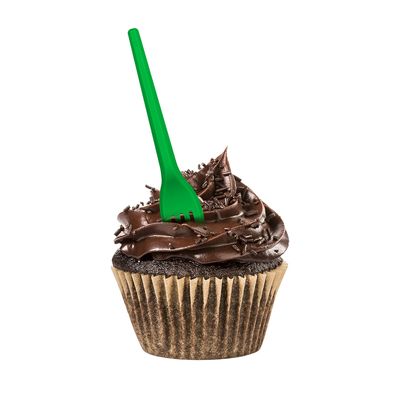 Garfo Strawplast para Sobremesa com 50 Unidades Verde