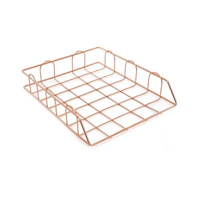 Bandeja Le Aramada Metal Porta Papel Empilhável Rosé Gold
