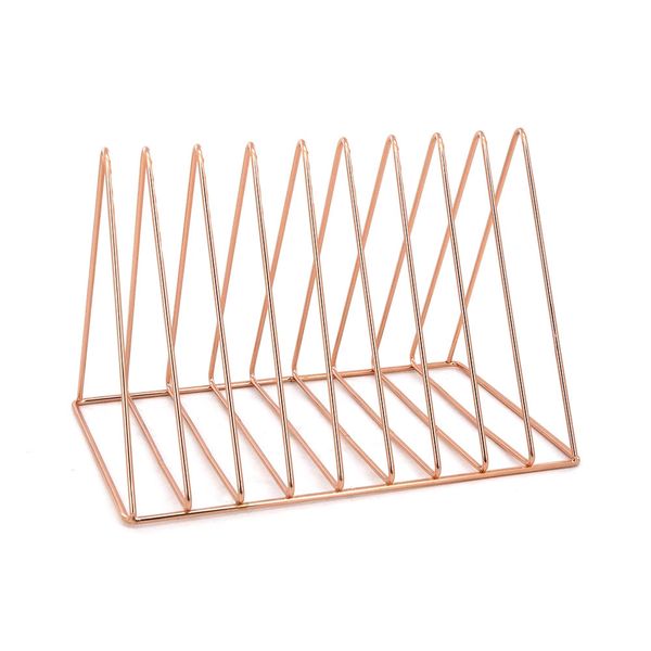 Porta-Livros Le Aramado Metal Triângulo com 5 Divisórias Rosé Gold Porta-Livros Le Aramado Metal Triângulo com 5 Divisórias Rosé Gold