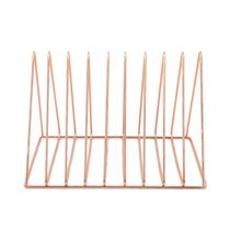 Porta-Livros Le Aramado Metal Triângulo com 5 Divisórias Rosé Gold