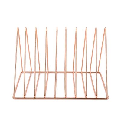 Porta-Livros Le Aramado Metal Triângulo com 5 Divisórias Rosé Gold
