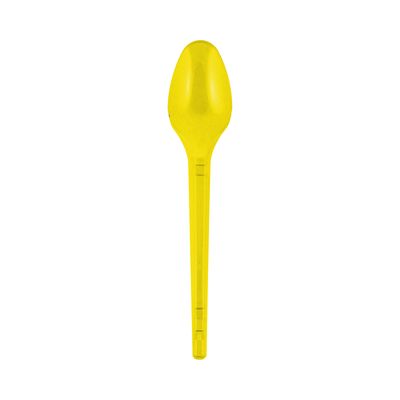 Colher Strawplast para Sobremesa com 50 Unidades Amarela