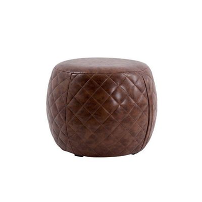 Puff Cleo 55cm PU Sintético Marrom - Gran Belo