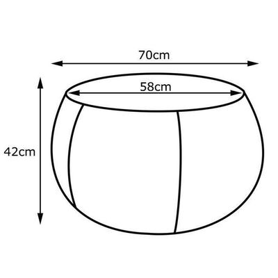 Puff Cleo 70cm PU Sintético Marrom - Gran Belo