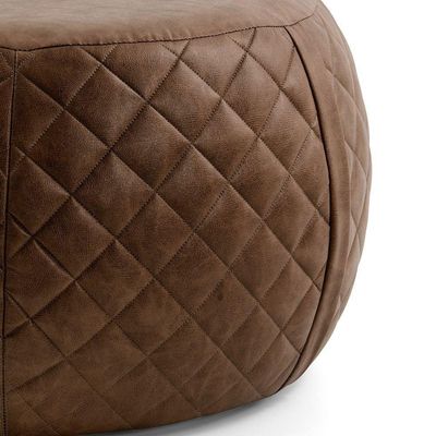 Puff Cleo 70cm PU Sintético Marrom - Gran Belo