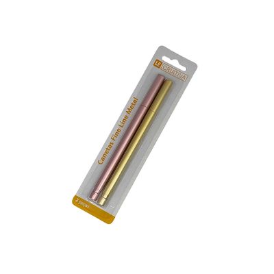 Caneta Fine Line Le Clássica Metálica Gold e Rosé Gold 0.5mm com 2 Unidades