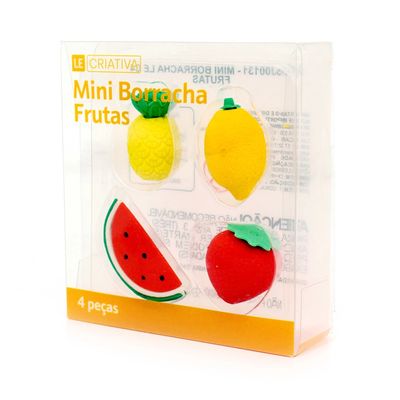 Mini Borracha Le Frutas Color com 04 unidades