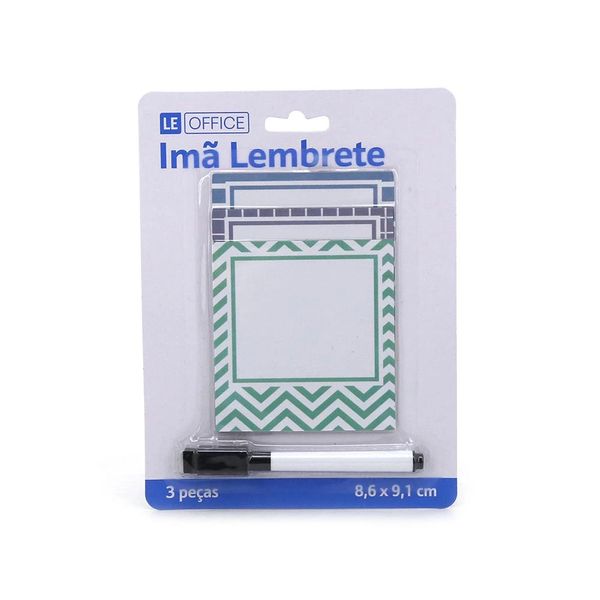 Ímã Le Anotações Lembretes Organizer com Marcador 3 Unidades - Item Sortido