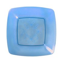 Prato Descartável Strawplast Quadrado 15cm com 10 Unidades Azul