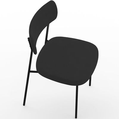 Cadeira Decorativa Estofada Para Sala De Jantar Melina L02 Suede Preto - Lyam Decor