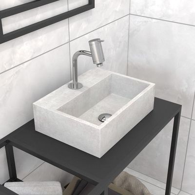 Cuba De Apoio Banheiro Safira Pedra 40x30cm Concreto