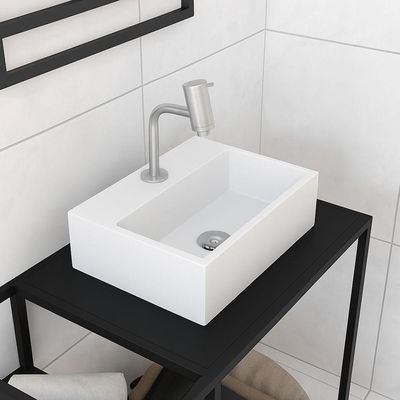 Cuba De Apoio Banheiro Safira Pedra 40x30cm Branco Standard