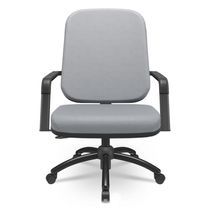 Cadeira De Escritório Giratória Com Braço Preta Magno P03 Vinil Cinza - Lyam Decor