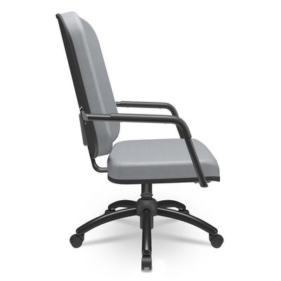 Cadeira De Escritório Giratória Com Braço Preta Magno P03 Vinil Cinza - Lyam Decor