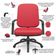 Cadeira De Escritório Giratória Com Braço Preta Magno P03 Crepe Vermelho - Lyam Decor