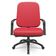 Cadeira De Escritório Giratória Com Braço Preta Magno P03 Crepe Vermelho - Lyam Decor