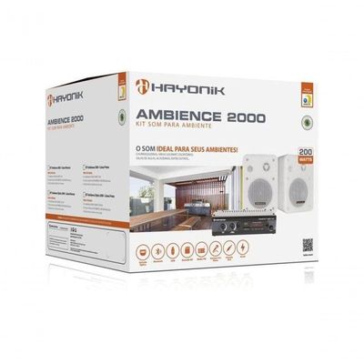 Kit De Som Para Ambiente Hayonik Ambience 2000 Od V2 Branco