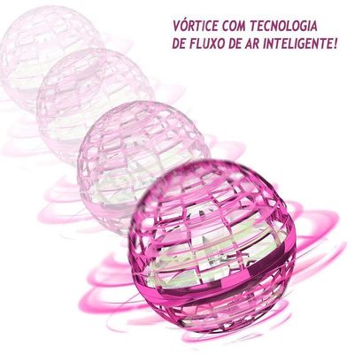 Bola Spinner Voadora Led Divertido Colorido Rgb Rosa