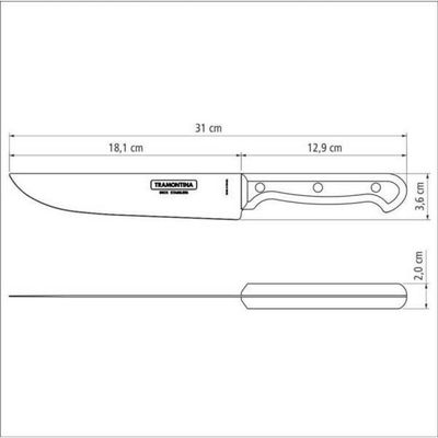 Faca Para Cozinha Tramontina Ultracorte 7" Inox Preta