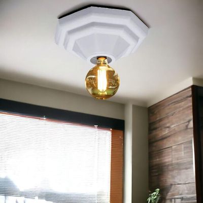 Luminária Plafonier Plafon Pirâmide Branco Lâmpada Teto E27 Soquete Bocal Porcelana Bivolt 100W