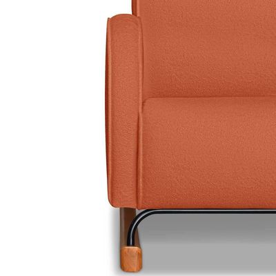 Poltrona Com Base Balanço Em Tecido Bouclé Cindy – Lucadi Terracota
