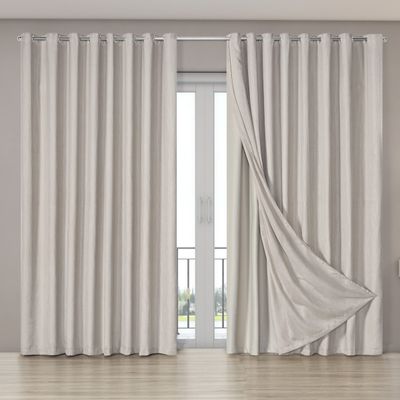 Cortina Tecido Blecaute Voil Gaze Linho 2,70 m x 2,30 m 100% Poliéster - Bege
