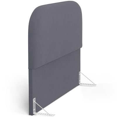 Cabeceira Cama Box Queen 160cm Orgânica Lanna W01 Suede Cinza - Lyam Decor