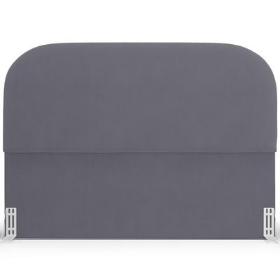 Cabeceira Cama Box Queen 160cm Orgânica Lanna W01 Suede Cinza - Lyam Decor