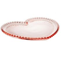 Prato Sousplat Cristal Coração Pearl 30 Cm Rosa - Wolff