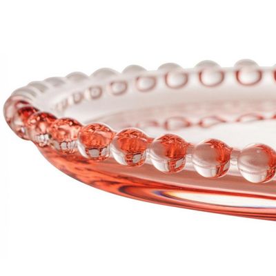 Prato Sousplat Cristal Coração Pearl 30 Cm Rosa - Wolff