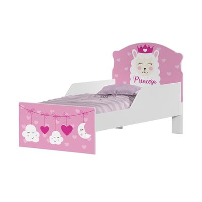 Mini Cama Infantil 153,2x79cm com Proteção Lateral Personagens Lhama K02 - D'Rossi