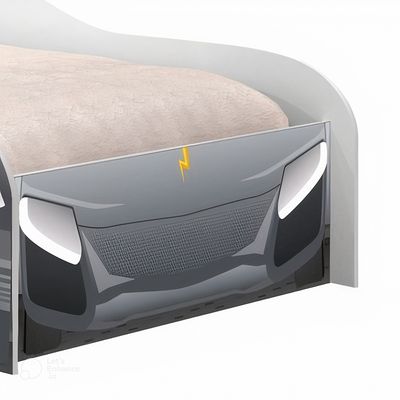 Mini Cama Infantil 157,5x72,5cm com Proteção Lateral Carro Chumbo K02 - D'Rossi