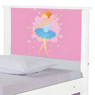 Cama Solteiro Infantil com Cama Auxiliar 195x96cm Personagens Bailarina K02 - D'Rossi
