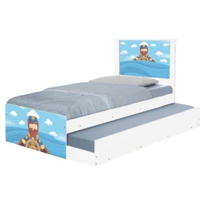 Cama Solteiro Infantil com Cama Auxiliar 195x96cm Personagens Marinheiro K02 - D'Rossi